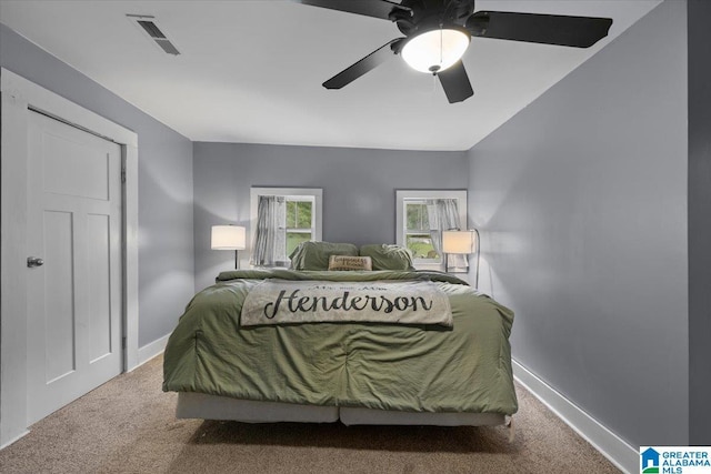 1034 Valley Rd, Oneonta, AL 35121 - bedroom featuring carpet flooring, baseboards, and a ceiling fan