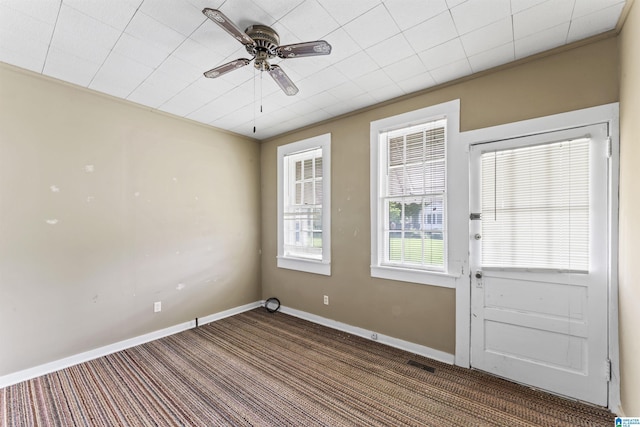 315 W Parkway Ave, Talladega, AL 35160 - spare room with ceiling fan, carpet flooring, and baseboards