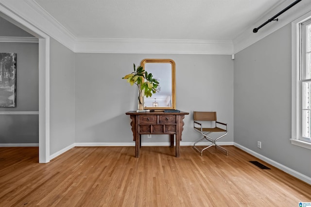 2208 Garland Dr, Vestavia Hills, AL 35216 - unfurnished room with light wood-style floors, crown molding, and baseboards
