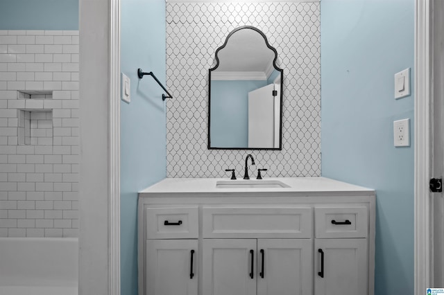 2208 Garland Dr, Vestavia Hills, AL 35216 - bathroom featuring vanity and ornamental molding