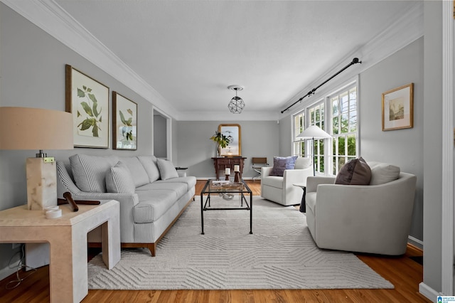 2208 Garland Dr, Vestavia Hills, AL 35216 - living room with ornamental molding and wood finished floors