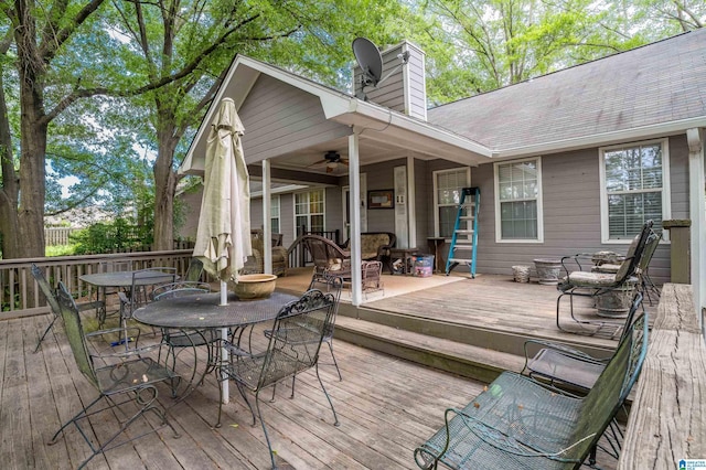 1834 Brandon Way, Bessemer, AL 35022 - wooden deck featuring outdoor dining space and ceiling fan