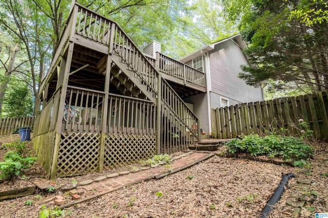 1834 Brandon Way, Bessemer, AL 35022 - rear view of house featuring stairs, fence, and a deck