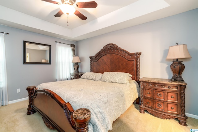 1834 Brandon Way, Bessemer, AL 35022 - carpeted bedroom with baseboards, ceiling fan, and a tray ceiling