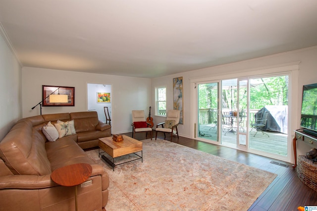 2009 Crossvine Rd, Hoover, AL 35244 - living area with wood finished floors and ornamental molding
