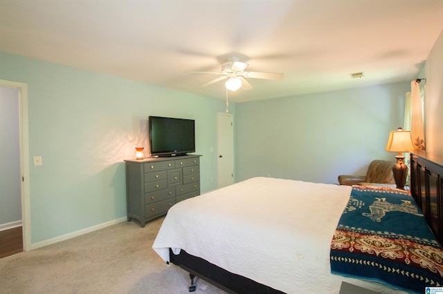 2009 Crossvine Rd, Hoover, AL 35244 - bedroom with light colored carpet, baseboards, and ceiling fan