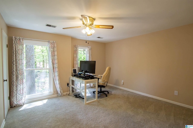 2009 Crossvine Rd, Hoover, AL 35244 - office with carpet floors, a ceiling fan, and baseboards