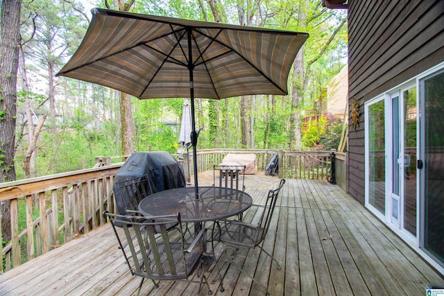 2009 Crossvine Rd, Hoover, AL 35244 - wooden terrace featuring outdoor dining area