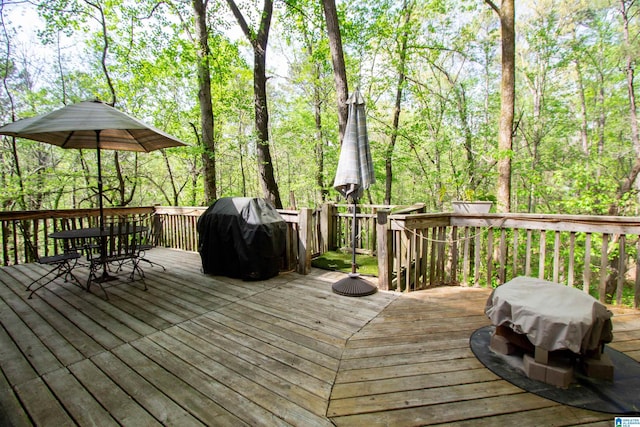 2009 Crossvine Rd, Hoover, AL 35244 - deck featuring grilling area and outdoor dining area