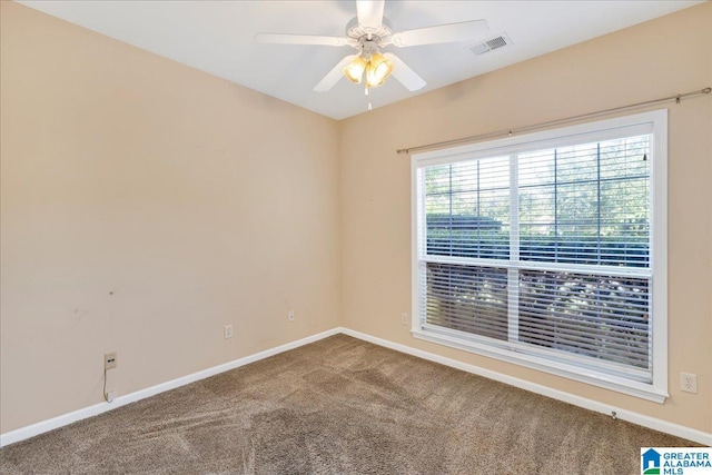 2250 Forest Lakes Ln, Sterrett, AL 35147 - empty room featuring carpet, ceiling fan, and baseboards