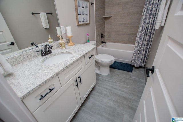 90 Landing Chase, Wedowee, AL 36278 - full bathroom with toilet, vanity, shower / tub combo with curtain, and tile patterned flooring