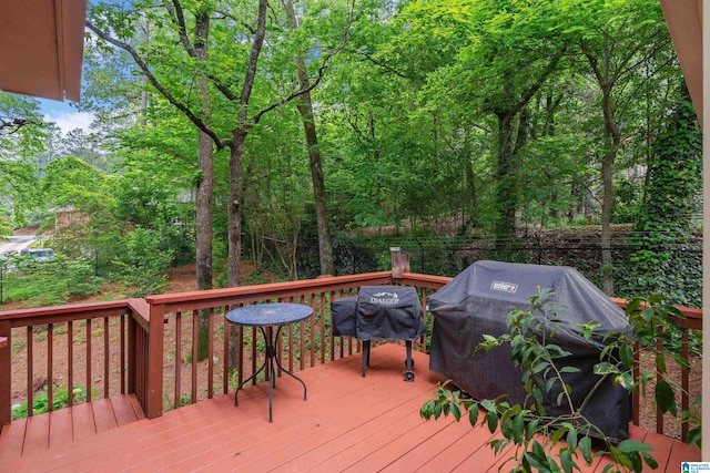 deck with area for grilling