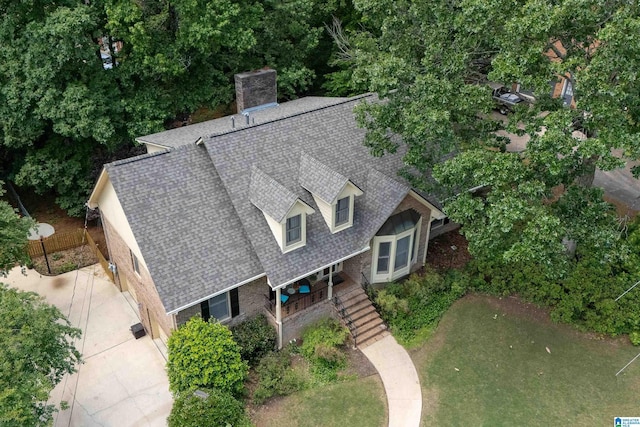 view from above of property