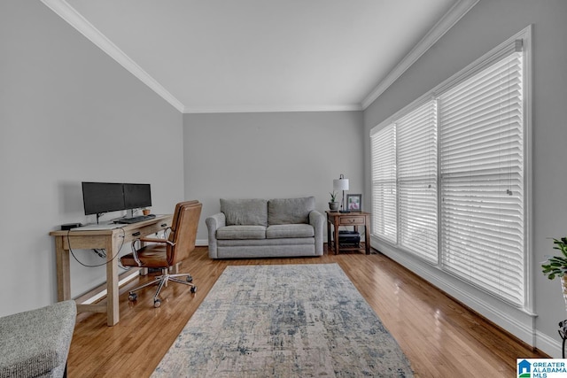 1408 W Acorn Way, Mount Olive, AL 35117 - office featuring ornamental molding, wood finished floors, and baseboards