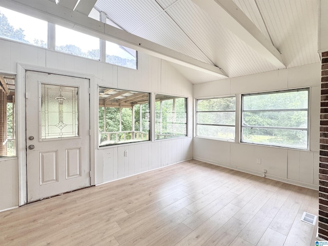 unfurnished sunroom with plenty of natural light