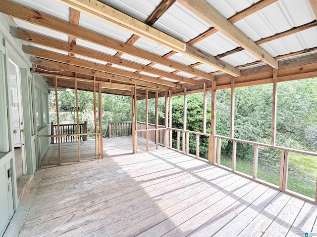 view of unfurnished sunroom
