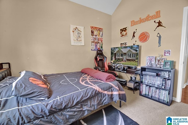 201 Paw Path Ln, Blountsville, AL 35031 - carpeted bedroom with vaulted ceiling