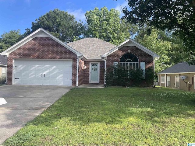306 Saint Charles Way, Helena, AL 35080 - ranch-style home with brick siding, a garage, a front yard, driveway, and a shingled roof