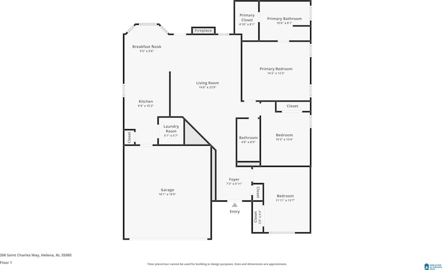 306 Saint Charles Way, Helena, AL 35080 - floor plan / room layout