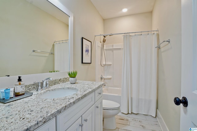 2126 Raines Run, Birmingham, AL 35242 - full bath with vanity, toilet, shower / bath combo, and baseboards