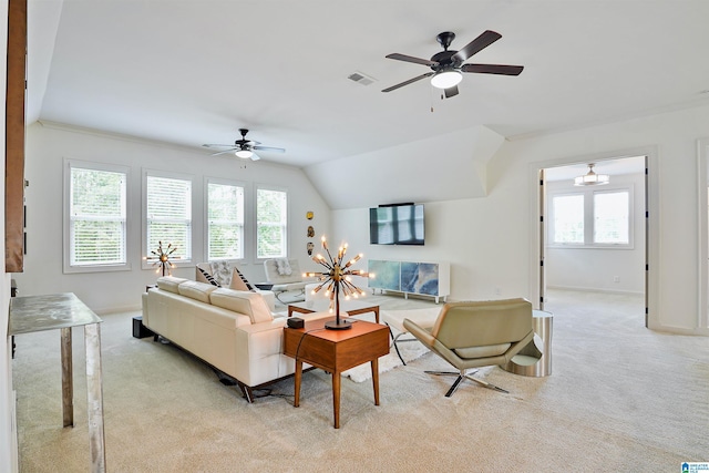 2126 Raines Run, Birmingham, AL 35242 - living room featuring light carpet, healthy amount of natural light, ceiling fan, and baseboards