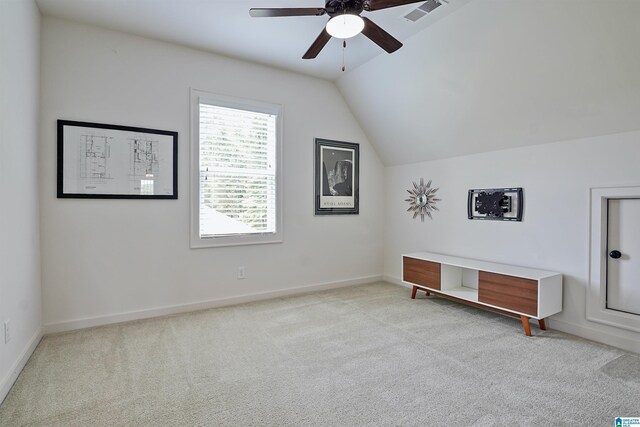 2126 Raines Run, Birmingham, AL 35242 - bonus room featuring carpet floors, ceiling fan, vaulted ceiling, and baseboards