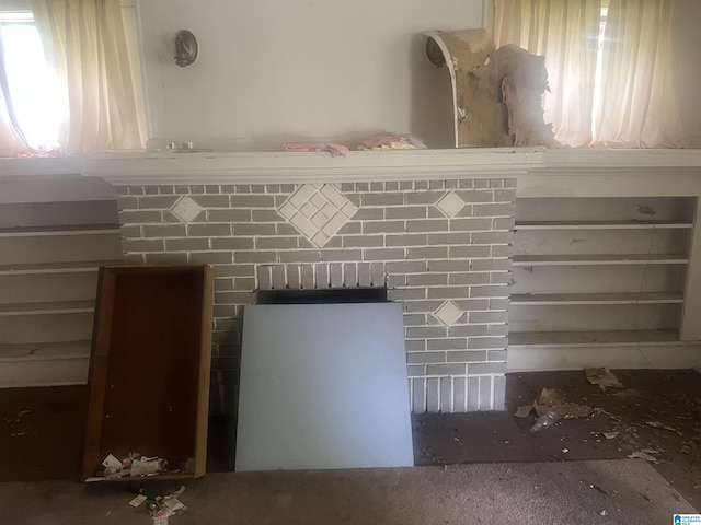 detailed view of a fireplace
