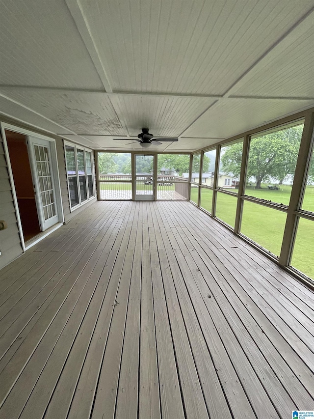 18981 Remlap Dr, Remlap, AL 35133 - unfurnished sunroom featuring ceiling fan and plenty of natural light