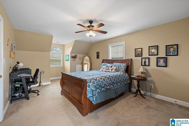 110 Drexal Dr, Oneonta, AL 35121 - bedroom featuring baseboards, light carpet, and a desk