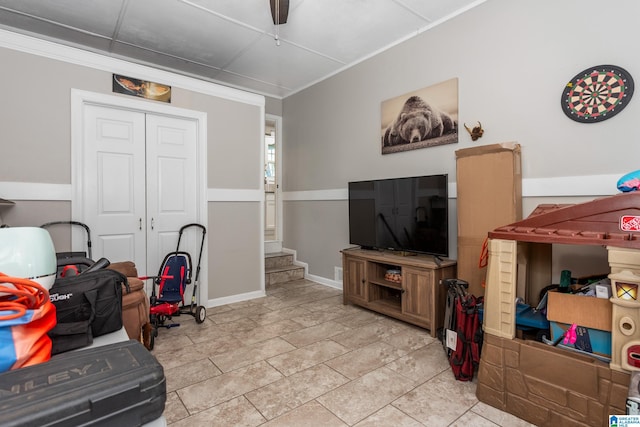 76 Pine Tree Ln, Alexandria, AL 36250 - recreation room featuring crown molding and baseboards