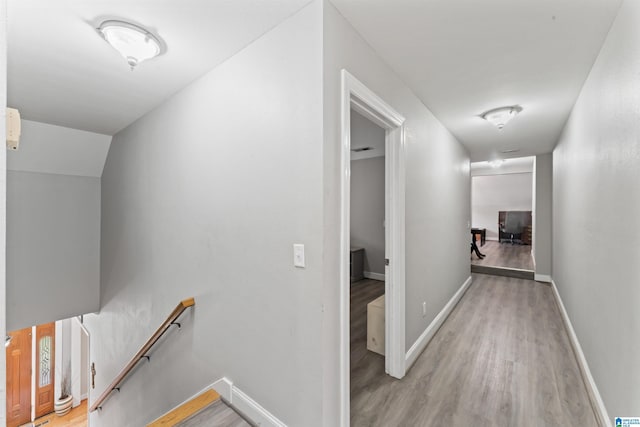 13688 Remlap Dr, Remlap, AL 35133 - corridor with an upstairs landing, wood finished floors, and baseboards