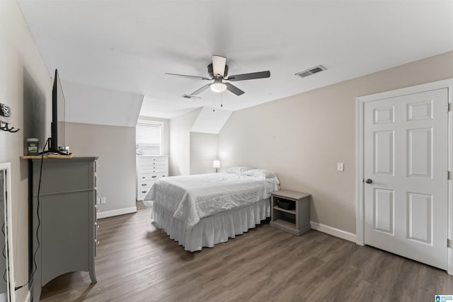 13688 Remlap Dr, Remlap, AL 35133 - bedroom with dark wood-type flooring, baseboards, and a ceiling fan