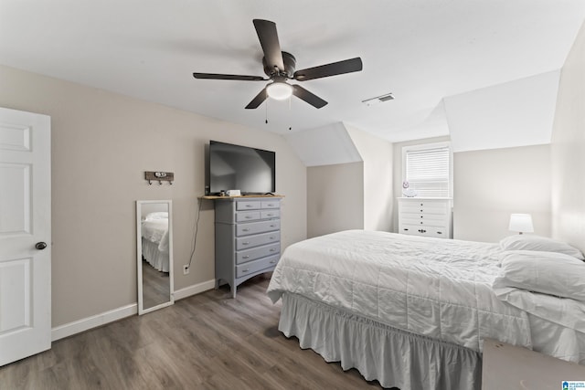 13688 Remlap Dr, Remlap, AL 35133 - bedroom featuring wood finished floors, baseboards, a ceiling fan, and vaulted ceiling