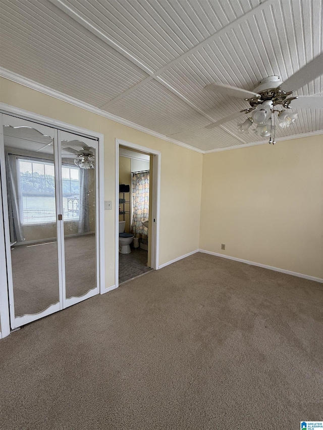 829 Higgs Dr, Adger, AL 35006 - unfurnished room with crown molding, carpet floors, ceiling fan, and baseboards