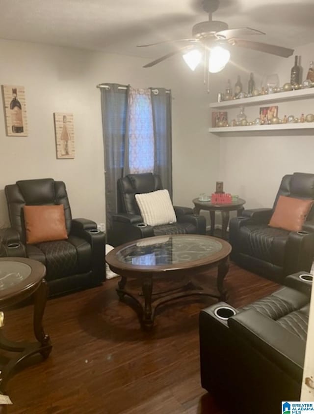 906 30th St, Phenix City, AL 36867 - living area featuring ceiling fan and wood finished floors
