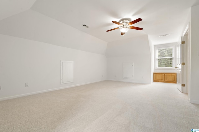 175 Sunhill Rd, Remlap, AL 35133 - bonus room with lofted ceiling, ceiling fan, light colored carpet, and baseboards