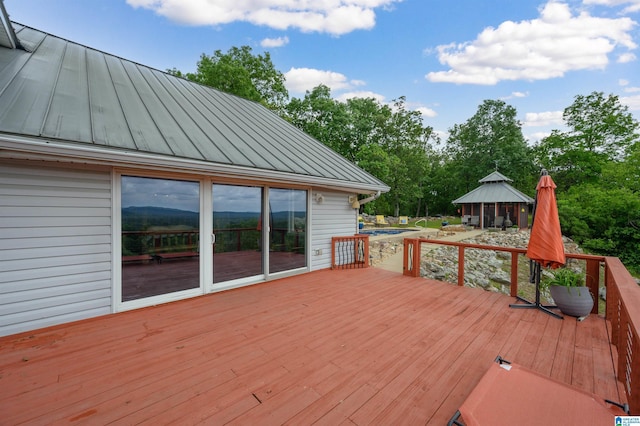 327 Ridgeview Lake Rd, Alabaster, AL 35007 - deck featuring a gazebo and a pool