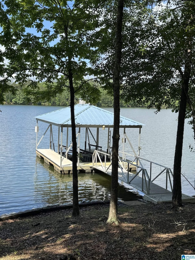 dock featuring a water view