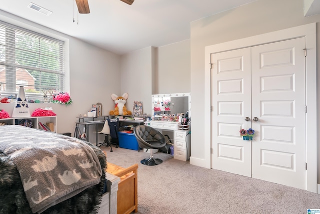 984 Knobloch Ln, Moody, AL 35004 - bedroom featuring carpet floors, a closet, and a ceiling fan