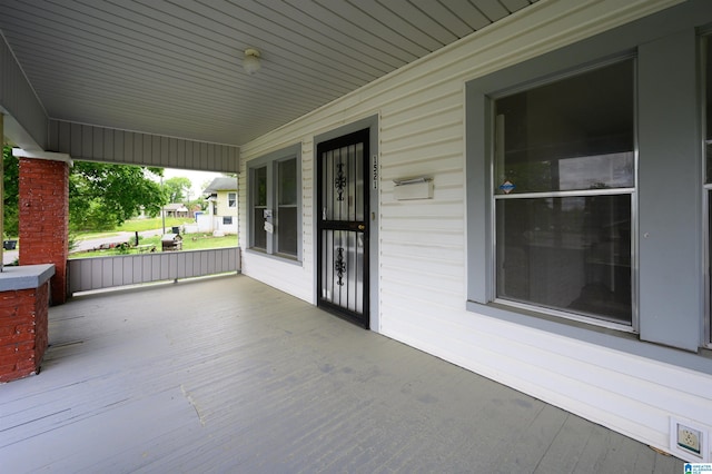 view of patio with a porch