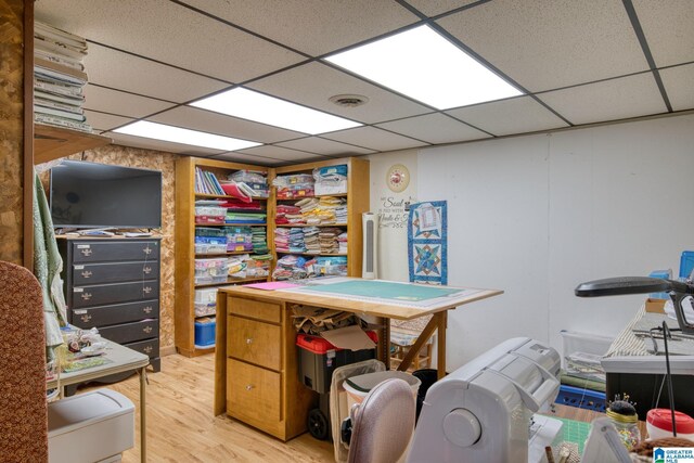 179 Idlewood Cir, Alexandria, AL 36250 - home office with light wood-style flooring and a drop ceiling