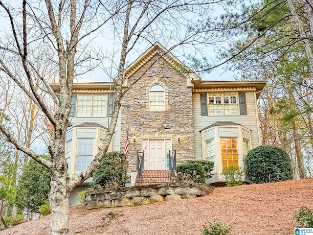 1851 Russet Woods Ln, Hoover, AL 35244 - view of front of house with stone siding