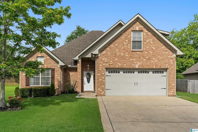 142 Falling Waters Ln, Maylene, AL 35114 - traditional-style home featuring concrete driveway, brick siding, a garage, and roof with shingles
