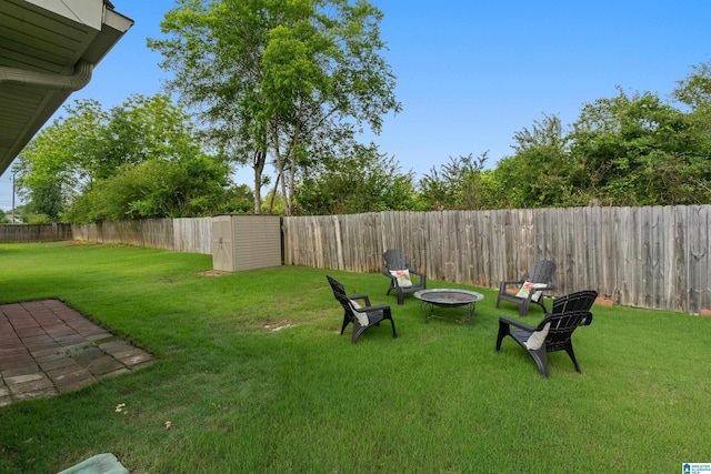 142 Falling Waters Ln, Maylene, AL 35114 - view of yard with an outdoor fire pit