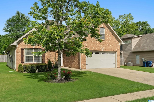 142 Falling Waters Ln, Maylene, AL 35114 - view of front facade with brick siding, a front lawn, driveway, and an attached garage