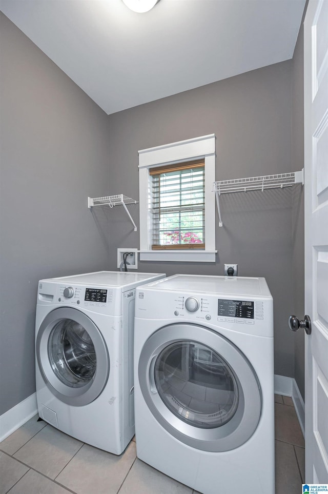 3951 Crest Lndg, Irondale, AL 35210 - laundry room with independent washer and dryer, light tile patterned floors, and baseboards