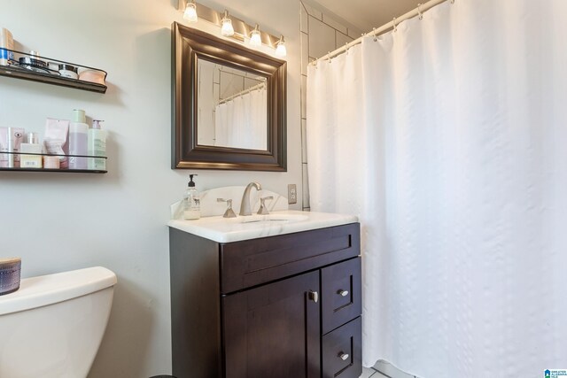 14 Shades Crest Rd, Hoover, AL 35226 - full bath featuring toilet, vanity, and a shower with curtain