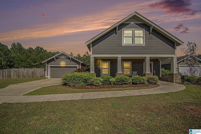 624 Enclave Ln, Calera, AL 35040 - craftsman house with a porch and a detached garage