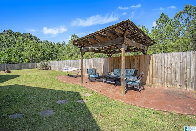 624 Enclave Ln, Calera, AL 35040 - view of yard with an outdoor living space, a patio area, and a gazebo