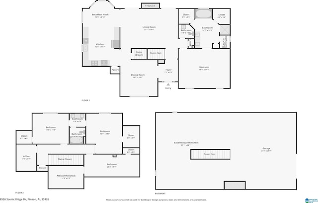 8526 Scenic Ridge Dr, Pinson, AL 35126 - floor plan / room layout